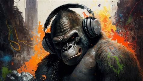 Wallpaper Ai Art Ilustrasi King Kong Headphone X Alx