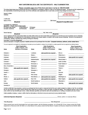 Uniform Sales And Use Tax Certificate Fill And Sign Printable