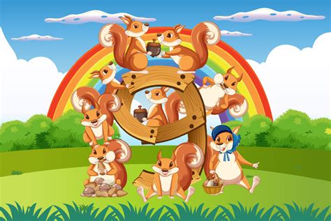 Nine squirrel attached to number nine 7105951 Vector Art at Vecteezy