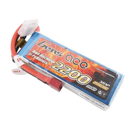 GENS ACE BATTERIE LIPO 3S 11 1V 2200 30C DEANS 108X33X22MM 175G