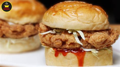 Zinger Burger Recipe Crispy Chicken Burger Zinger Burger Kfc Style