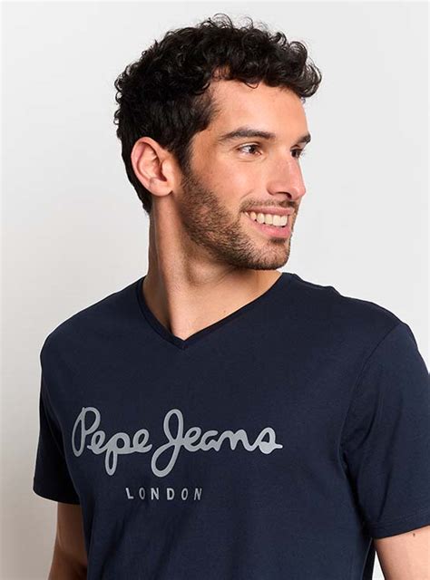 Ripley POLO MANGA CORTA ALGODÓN HOMBRE PEPE JEANS AZUL MARINO EGGO V