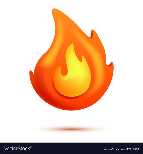 D Fire Flame Royalty Free Vector Image Vectorstock