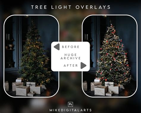 25 Christmas Tree Lights Overlays For Photoshop PS Textures Etsy