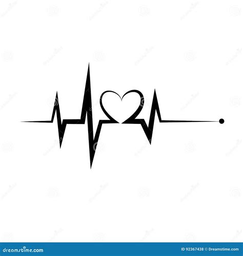 Icono Del Latido Del Corazón Electrocardiograma Ecg O Ekg Aislados En