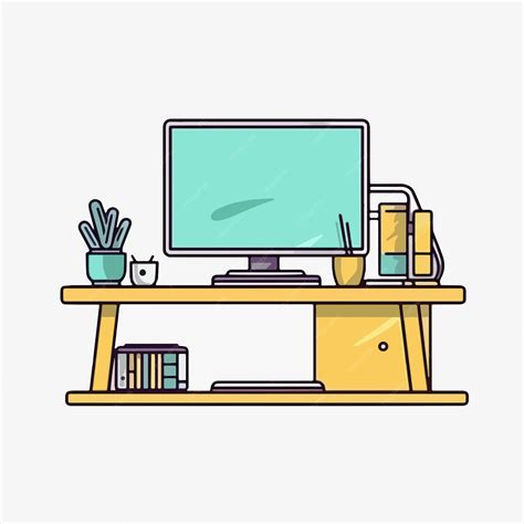 Premium Vector Illustration Of Computer Vector Cartoon Icons Desk