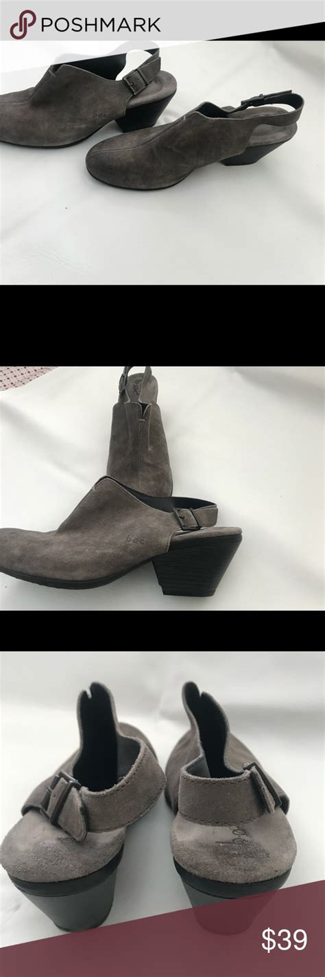 Boc Mule Shoes Grey Suede Boc Mule With Heel Strap Easy To Slide On