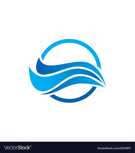 Water wave abstract ocean logo Royalty Free Vector Image