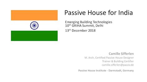 PDF Passive House For India Passive House For India Camille