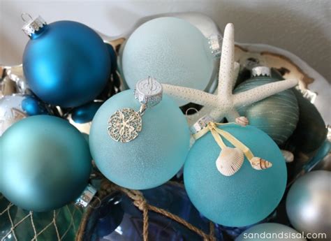 Sea Glass Ornaments - Sand and Sisal