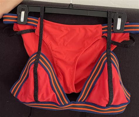 RYE Hubba Hubba Red Bikini Size Large Gem