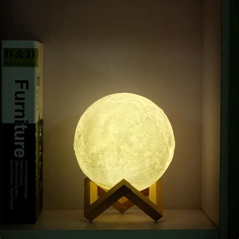 D Jupiter Moon Lamp Usb Led Night Light Moonlight Touch Color Changing