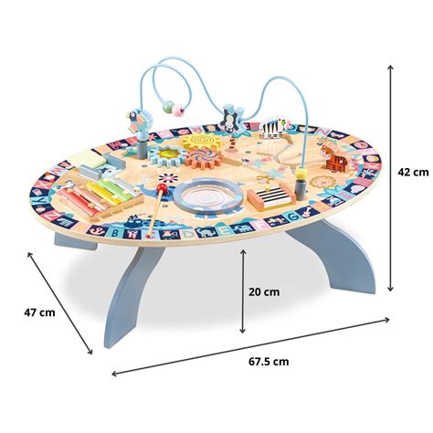 Drewniany Stolik Edukacyjny 7w1 Muzyczny Sensoryczny Zabawki