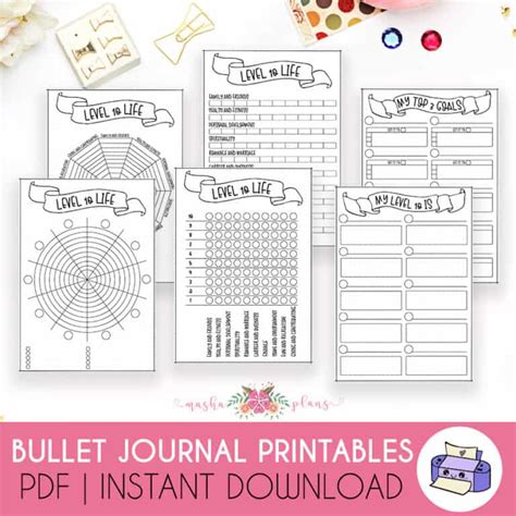 7 More Printable Bullet Journal Weekly Spreads Bundle Masha Plans