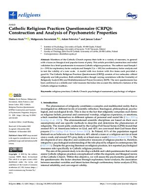 Fillable Online Catholic Religious Practices Questionnaire CRPQ