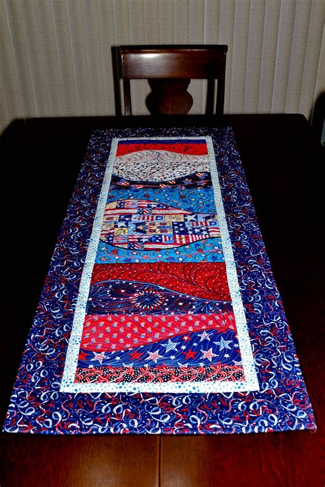 Patriotic Table Runner Patriotic Quilted Table Runner In