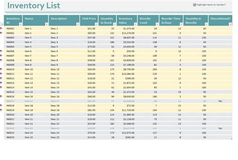 Basic Inventory Control Spreadsheet Template Free Spreadsheet Template Excel Spreadsheets