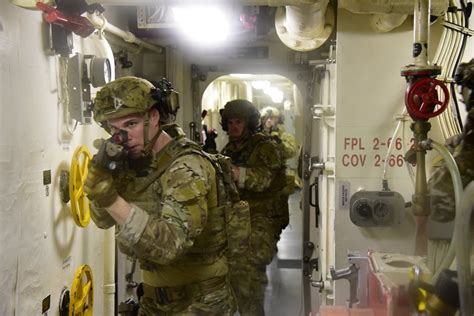 US Coast Guard Maritime Security Response Team (MSRT) training on the USCGC Bertholf, 2019 ...