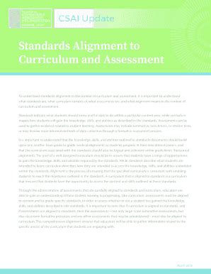 Fillable Online Standards Alignment To Curriculum And Assessment Fax