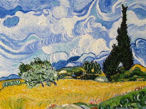 Wheat Field With Cypresses Vincent Van Gogh Oil Painting On Etsy