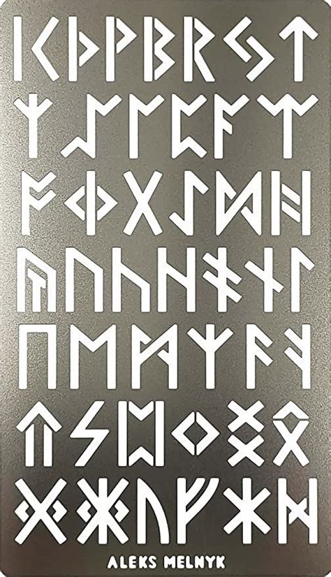 Aleks Melnyk Metal Journal Stencil Elder Futhark Runes Ancient