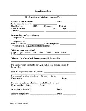 Fillable Online Iaff Sample Exposure Form IAFF Iaff Fax Email Print