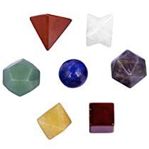 SUNYIK Platonic Solids Sacred Geometry Set Of 7 Natural Sacred