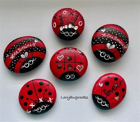 Ladybug Rocks Painted Rocks DIY