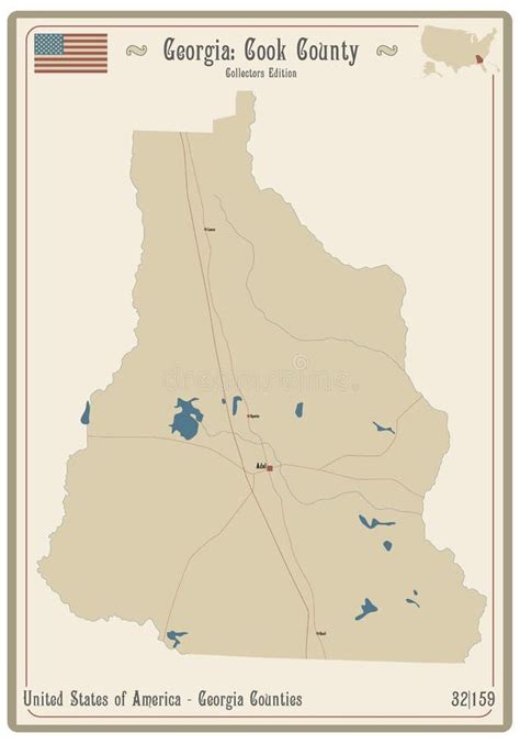 Map of Cook County in Illinois Stock Vector - Illustration of roads ...