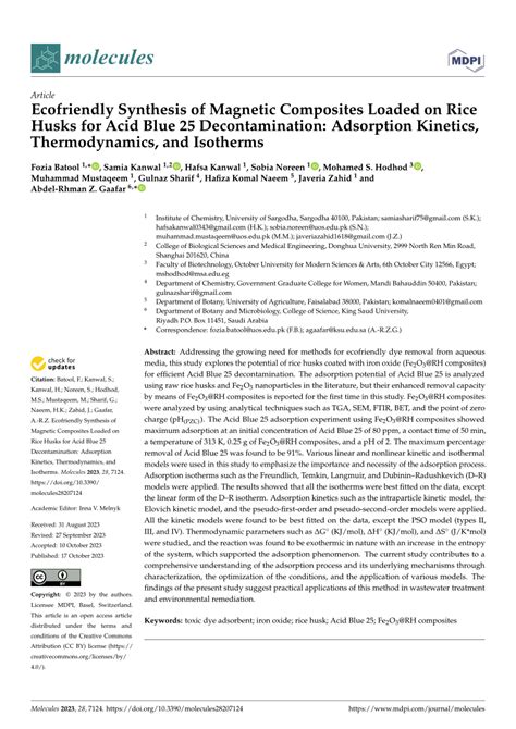 Pdf Molecules Ecofriendly Synthesis Of Magnetic Composites Loaded On