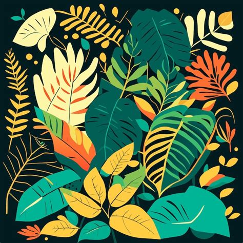 Premium Vector Rainforest Leaves Icon Collection