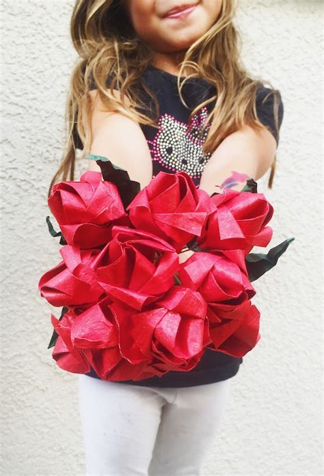 DIY Origami Rose Bouquet - Rockin Mama™