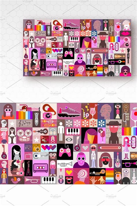 Pop Art Collage vector illustration – MasterBundles