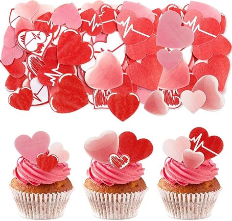 Edible Valentine S Day Heart Cupcake Toppers Wf Shopping