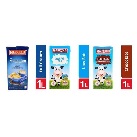 Marigold Uht Milk Susu Uht 1ltr Selection Full Cream Low Fat