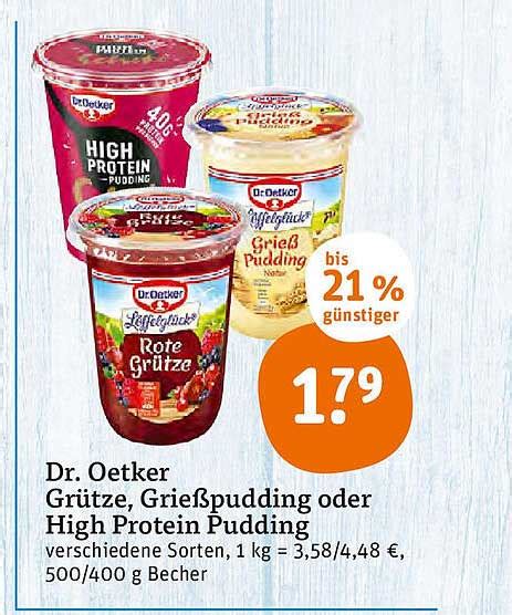 Dr Oetker Gr Tze Grie Pudding Oder High Protein Pudding Angebot Bei