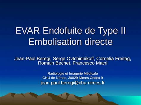 Ppt Evar Endofuite De Type Ii Embolisation Directe Dokumen Tips