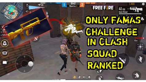 Free Fire Only Famas Gun Challenge Clash Squad Ranked Freefire