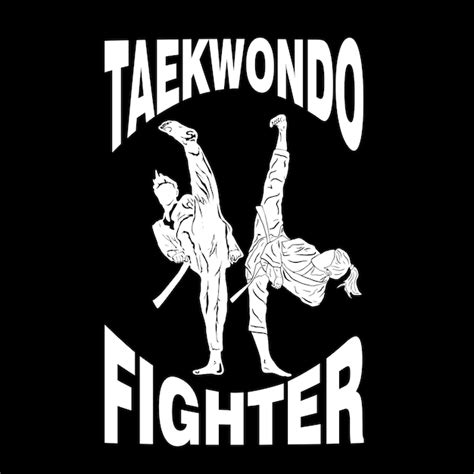 Diseño de ilustración de taekwondo para imprimir productos Vector Premium