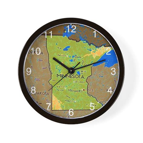 Minnesota Central Time Zone Wall Clock by ARTPLAYgifts.com - CafePress
