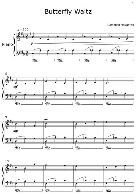 Butterfly Waltz Sheet Music For Piano