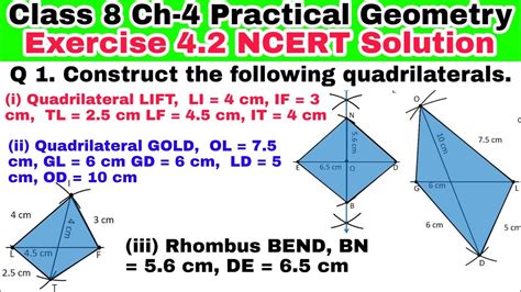 Class Ex Q I Ii Iii Practical Geometry Chapter