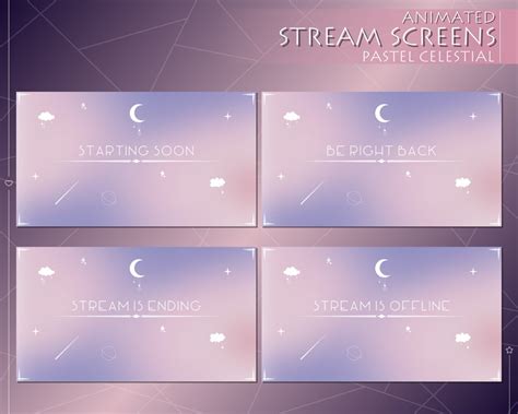 Celestial Stream Package Twitch Animated Overlays Etsy