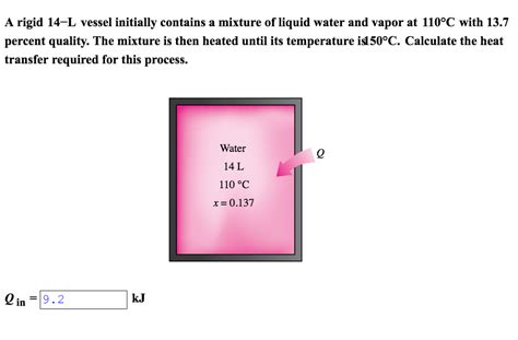 Solved A Rigid L Vessel Initially Contains A Mixture Of Chegg