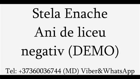 Stela Enache Ani De Liceu Negativ DEMO YouTube