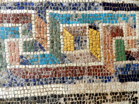 Border Detail With Glass Roman Mosaic From Corinth Greece Photo