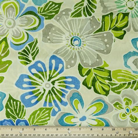 Waverly Inspirations 100 Cotton Duck 45 Width Pop Flower Print Azure Color Sewing Fabric By