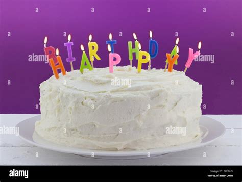 Birthday Cake Candles Words Happy Banque De Photographies Et Dimages