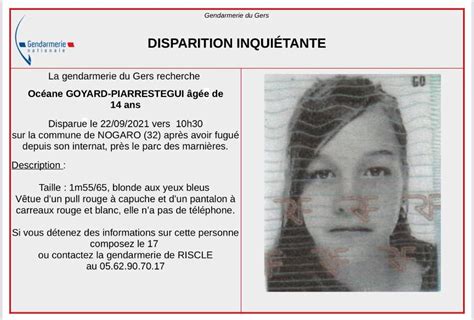 Gers Disparition Inquiétante Dune Adolescente De 14 Ans