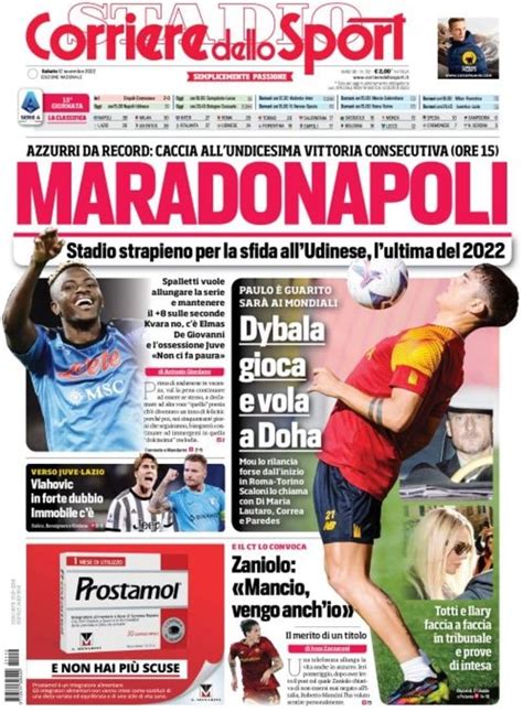 Capa Corriere Dello Sport Novembro Capasjornais Pt